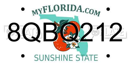 8QBQ212 Florida License Plate