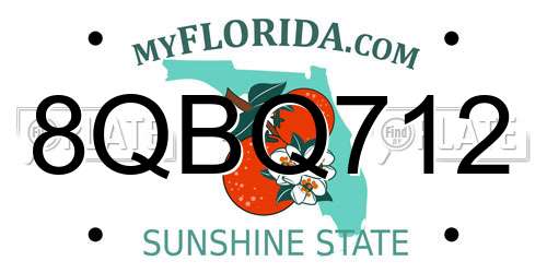 8QBQ712 Florida License Plate