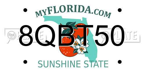 8QBT50 Florida License Plate