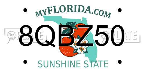 8QBZ50 Florida License Plate