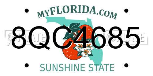8QC4685 Florida License Plate