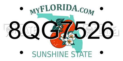 8QG7526 Florida License Plate