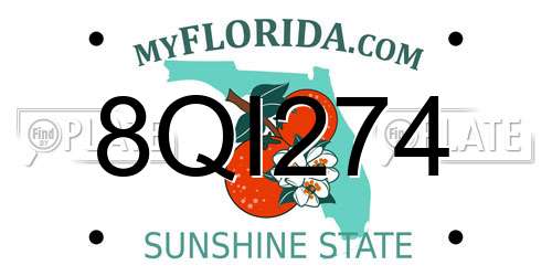 8QI274 Florida License Plate