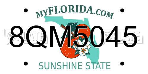 8QM5045 Florida License Plate
