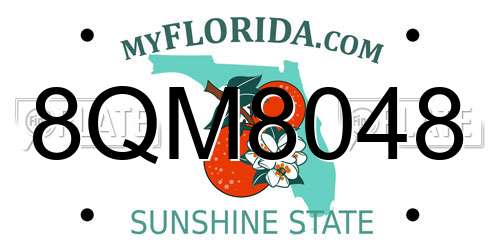 8QM8048 Florida License Plate