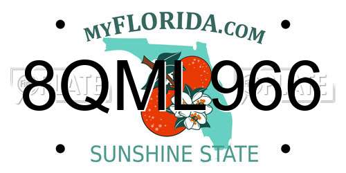 8QML966 Florida License Plate