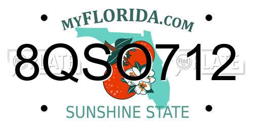 8QSO712 Florida License Plate