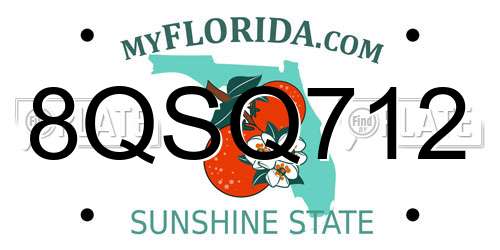 8QSQ712 Florida License Plate