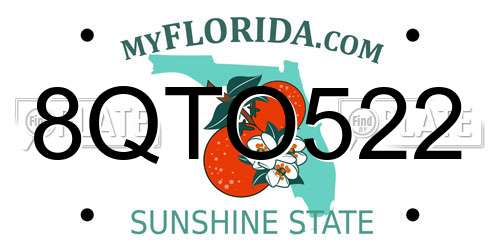 8QTO522 Florida License Plate