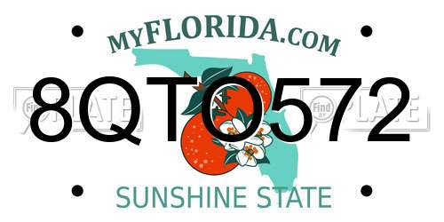 8QTO572 Florida License Plate
