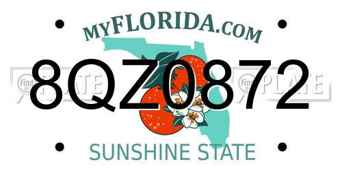 8QZ0872 Florida License Plate