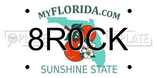 8R0CK Florida License Plate