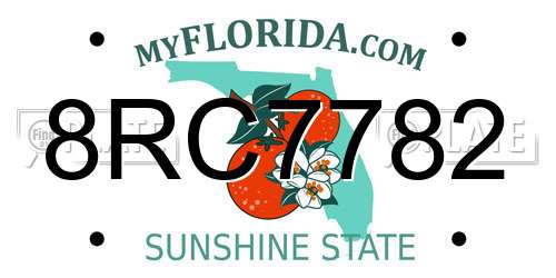 8RC7782 Florida License Plate