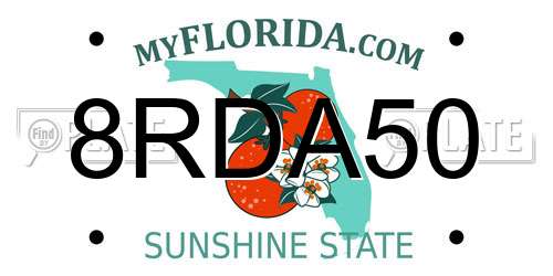8RDA50 Florida License Plate