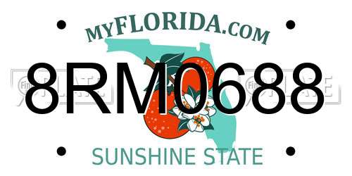 8RM0688 Florida License Plate