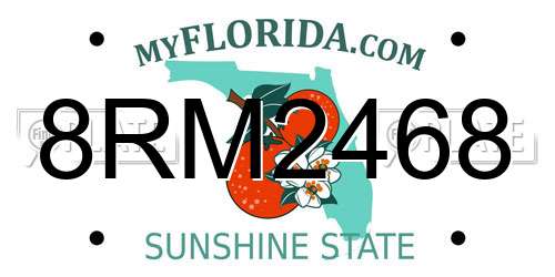 8RM2468 Florida License Plate