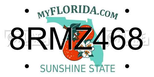 8RMZ468 Florida License Plate