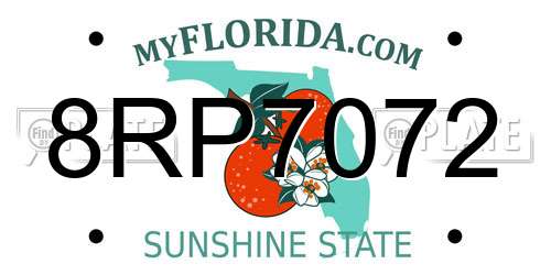 8RP7072 Florida License Plate