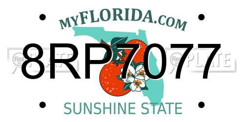 8RP7077 Florida License Plate