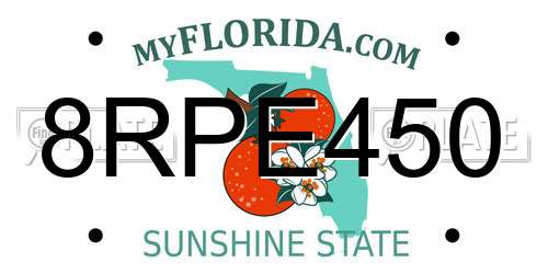 8RPE450 Florida License Plate