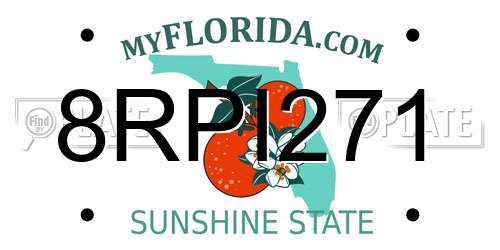 8RPI271 Florida License Plate