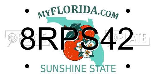 8RPS42 Florida License Plate