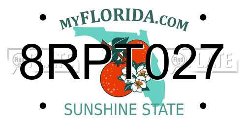8RPT027 Florida License Plate