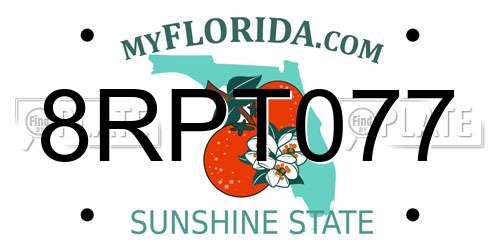 8RPT077 Florida License Plate