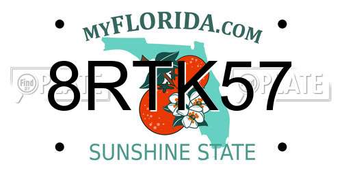 8RTK57 Florida License Plate