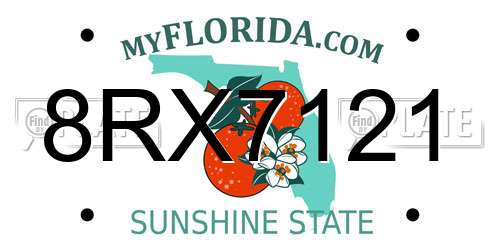 8RX7121 Florida License Plate