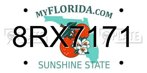 8RX7171 Florida License Plate
