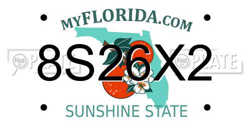 8S26X2 Florida License Plate
