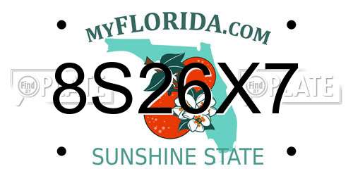 8S26X7 Florida License Plate