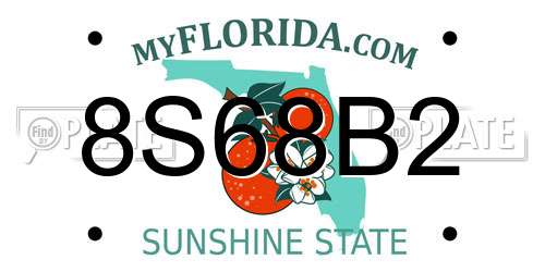 8S68B2 Florida License Plate