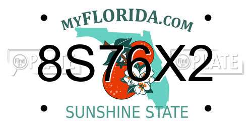 8S76X2 Florida License Plate