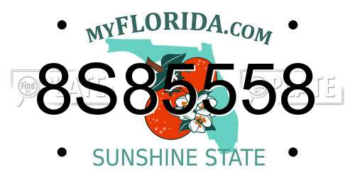 8S85558 Florida License Plate
