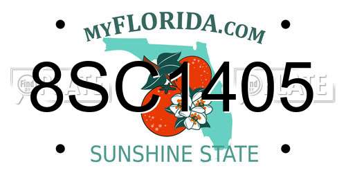 8SC1405 Florida License Plate