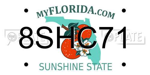 8SHC71 Florida License Plate