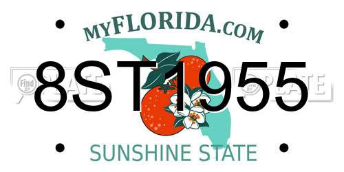 8ST1955 Florida License Plate