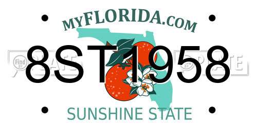 8ST1958 Florida License Plate