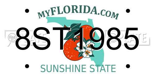8ST1985 Florida License Plate