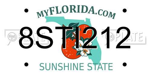 8STI212 Florida License Plate