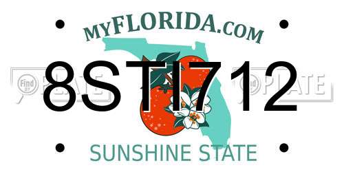 8STI712 Florida License Plate
