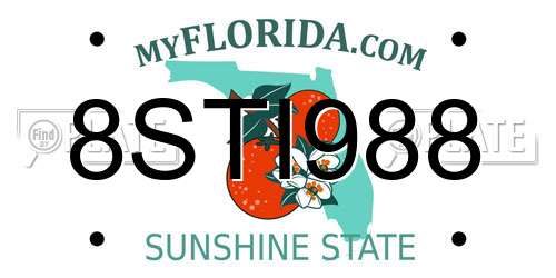 8STI988 Florida License Plate