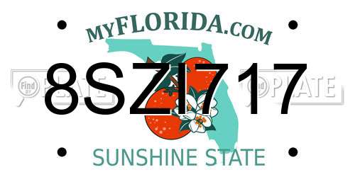 8SZI717 Florida License Plate