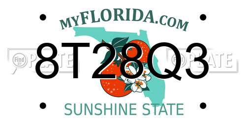 8T28Q3 Florida License Plate