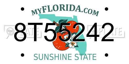8T55242 Florida License Plate