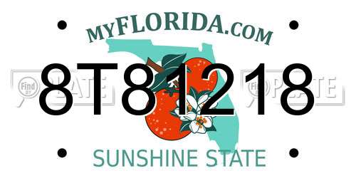 8T81218 Florida License Plate