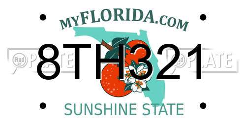 8TH321 Florida License Plate