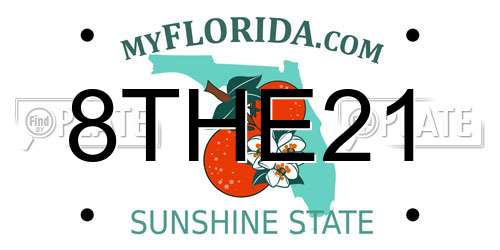 8THE21 Florida License Plate